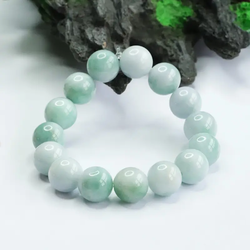 Green Jadeite Bracelet with Natural Burmese Beads — feature 11