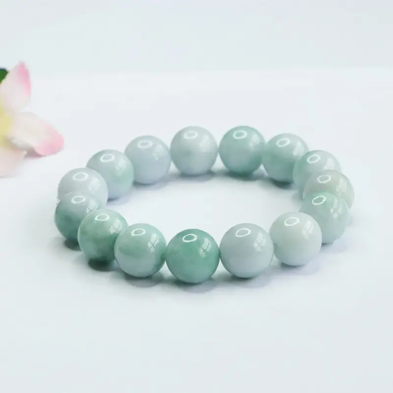 Green Jadeite Bracelet with Natural Burmese Beads — feature 4