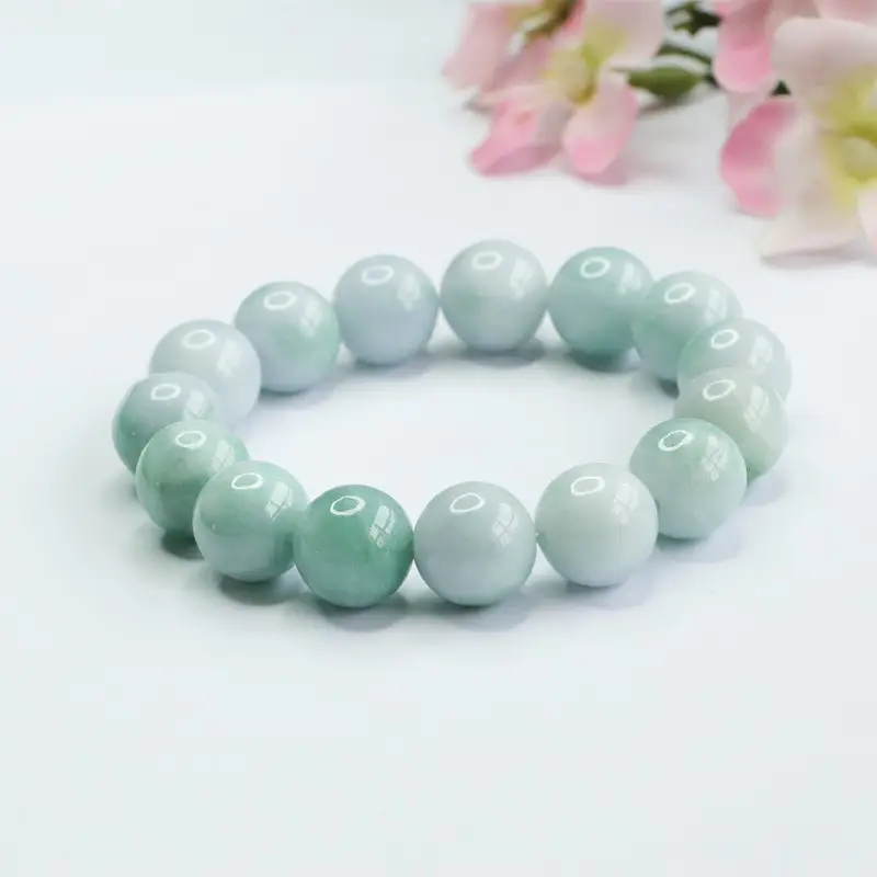 Green Jadeite Bracelet with Natural Burmese Beads — feature 5