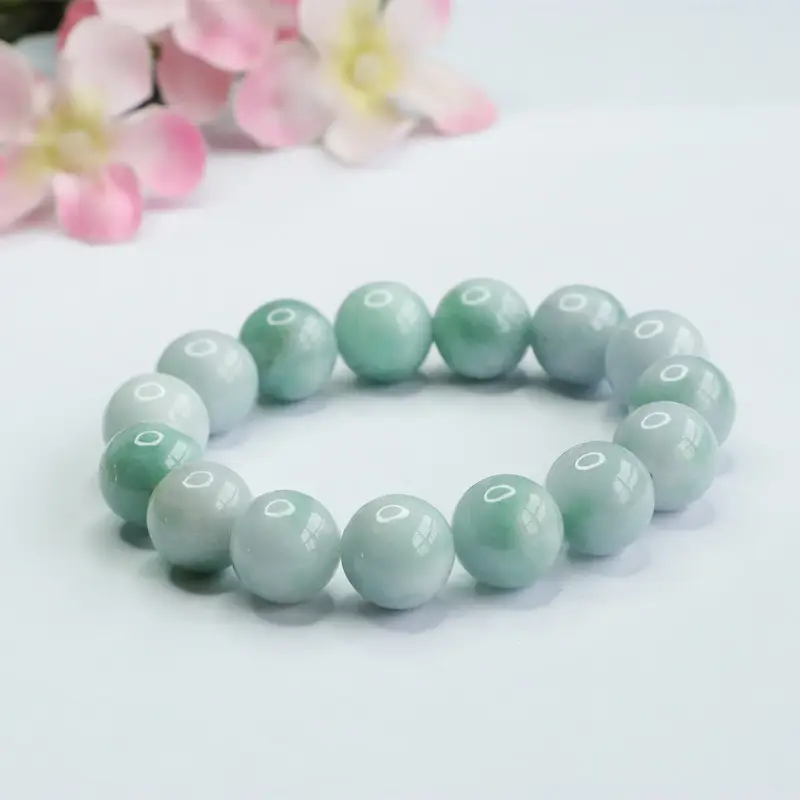 Green Jadeite Bracelet with Natural Burmese Beads — feature 6