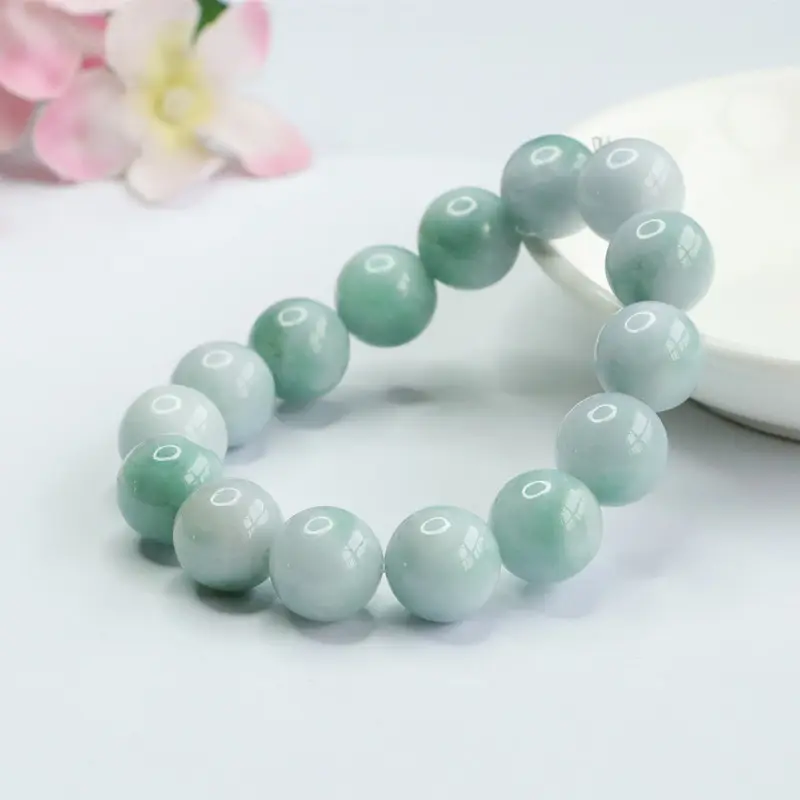 Green Jadeite Bracelet with Natural Burmese Beads — feature 7
