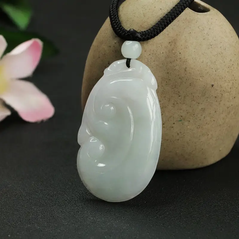 Guan Yu Jade Pendant Natural Burmese Grade White — feature 10