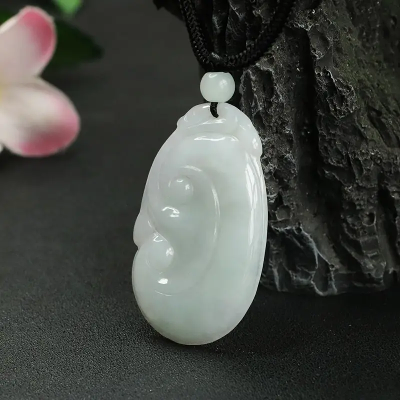 Guan Yu Jade Pendant Natural Burmese Grade White — feature 5