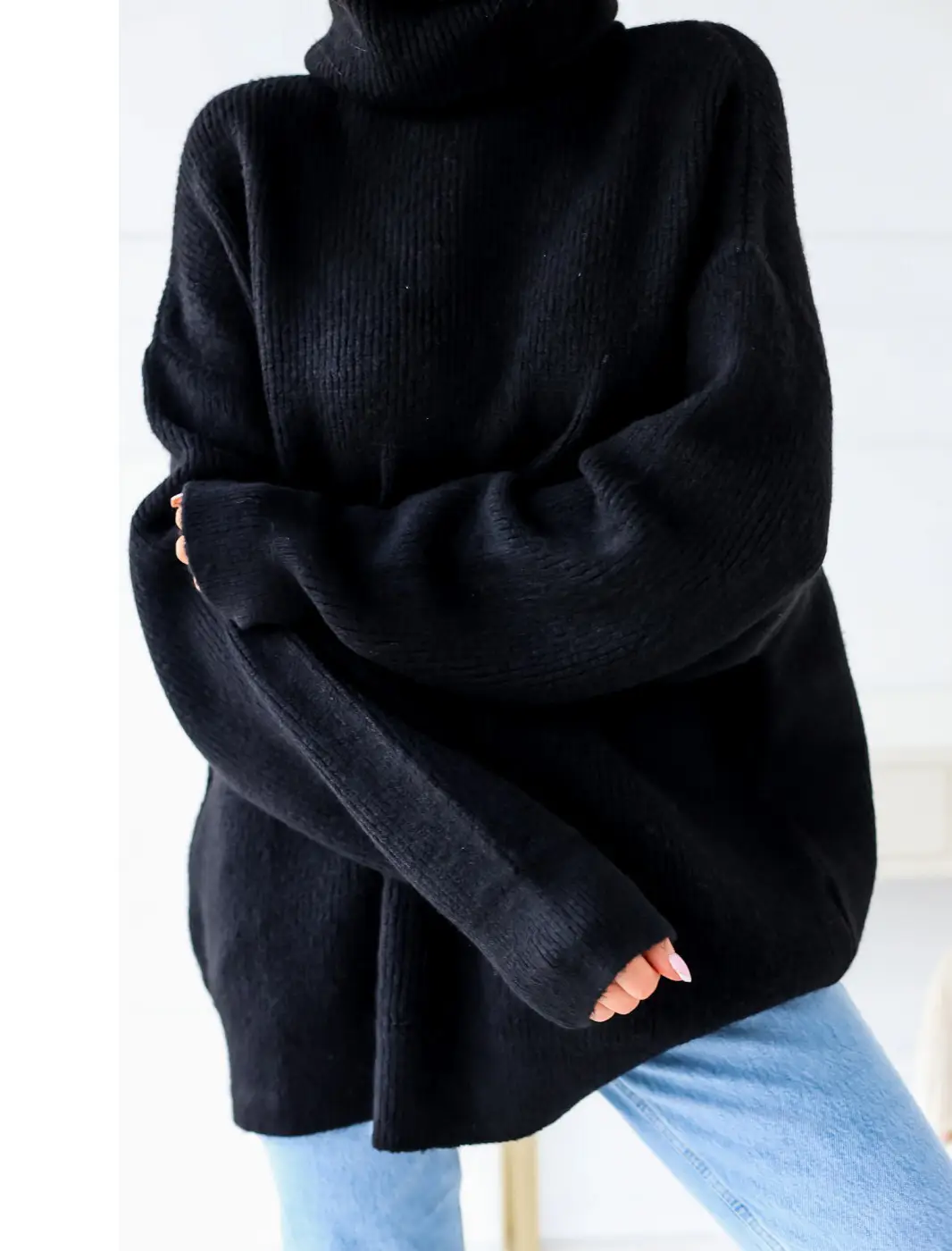 2023 New Cross-Border Pure Color Turtleneck Knitwear Loose Large Size — feature 22