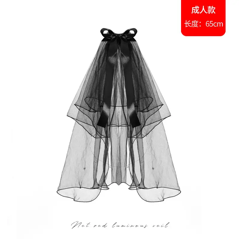 Net Red Double Bow Light Gauze Photo Hairpin