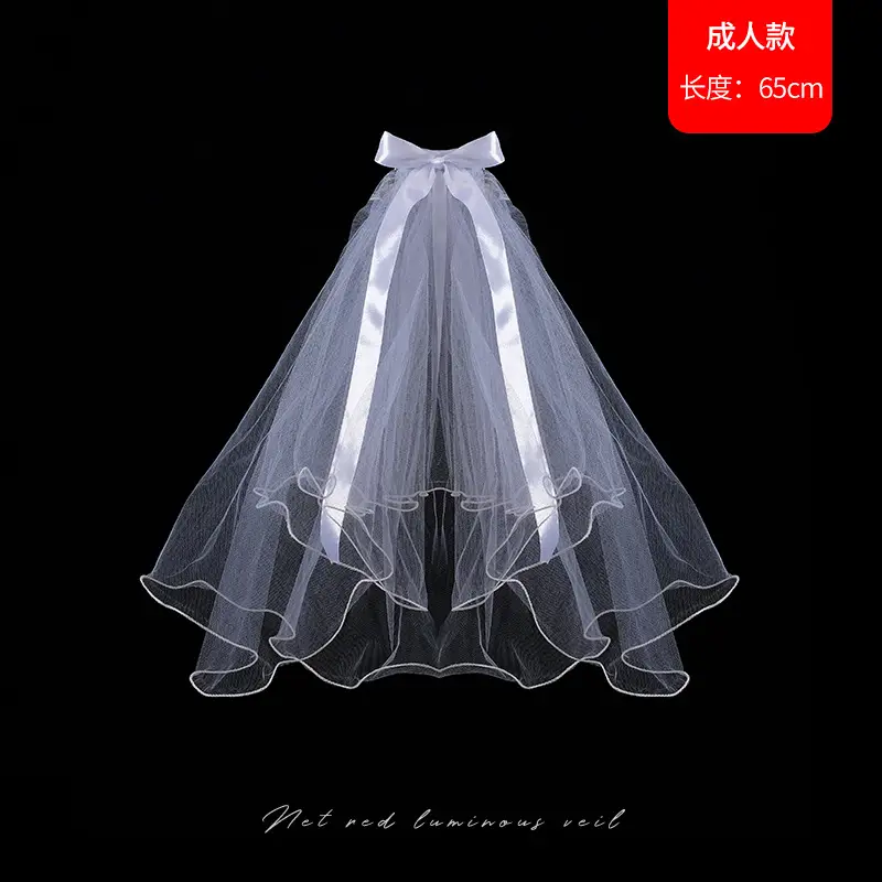 Net Red Double Bow Light Gauze Photo Hairpin