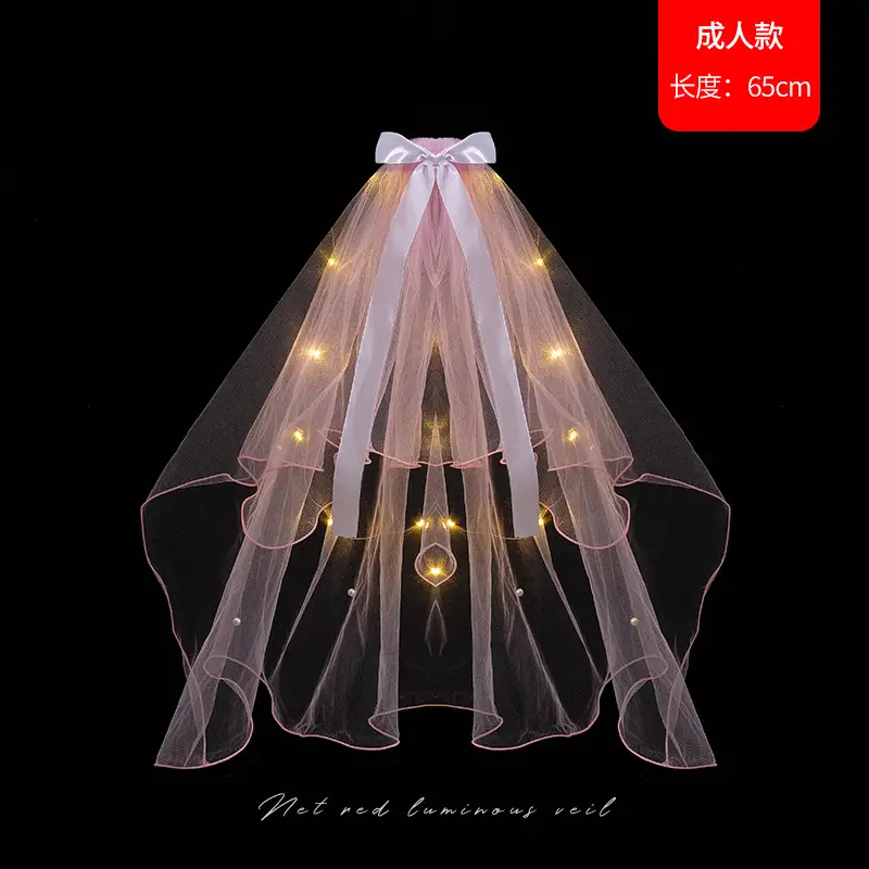 Net Red Double Bow Light Gauze Photo Hairpin
