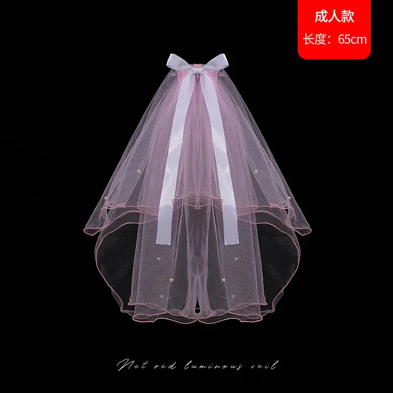 Net Red Double Bow Light Gauze Photo Hairpin