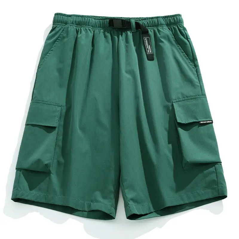 Men Drawstring Cargo Pants Black Tan Cotton - Image 12