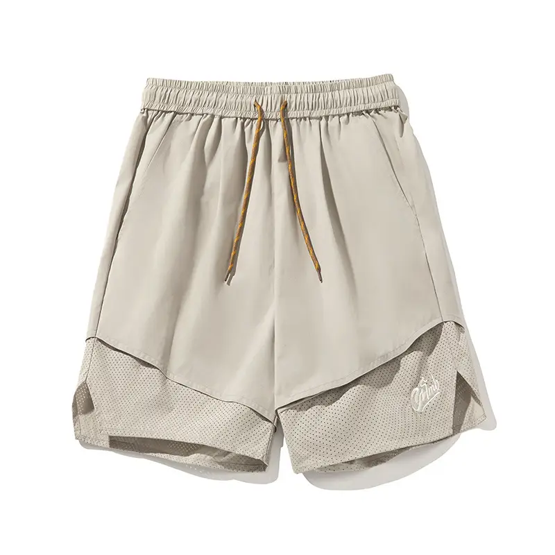 Men Drawstring Cargo Pants Black Tan Cotton - Image 6