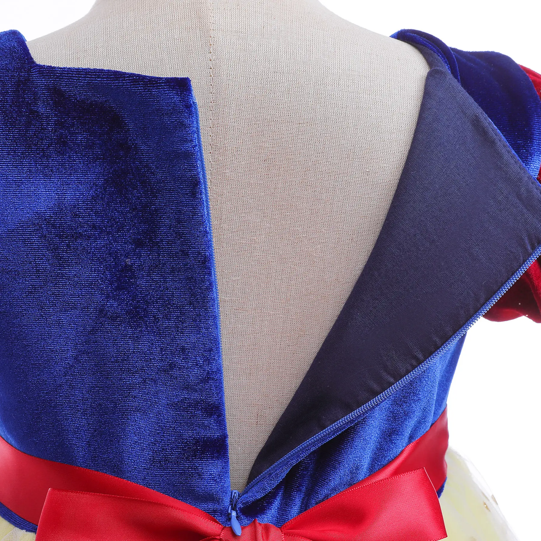 Girls Velvet Snow White Bubble Skirt Dress - Image 5