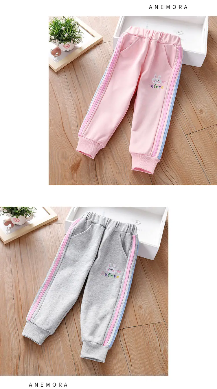 Girls Fleece Pants Pink Grey Purple New Winter Korean Style Thickeneded — feature 6