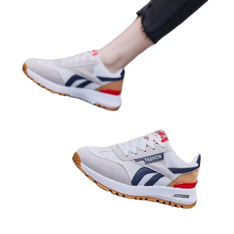 Forrest Gump Shoes for Women, Autumn Style, Versatile Soft-Soled White Shoes for Junior High School Students, Breathable Mesh Couple Style Casual Sports Shoes
