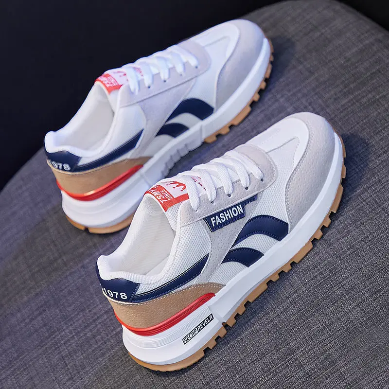 Forrest Gump Shoes for Women, Autumn Style, Versatile Soft-Soled White Shoes for Junior High School Students, Breathable Mesh Couple Style Casual Sports Shoes