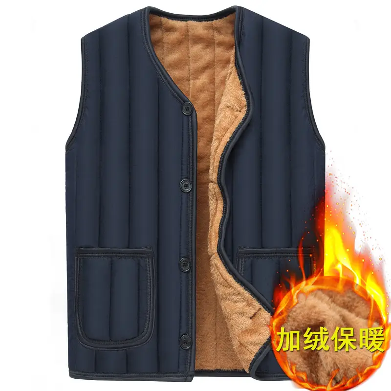 Middle-aged Fleece Warm Vest for Men Winter - Image 16