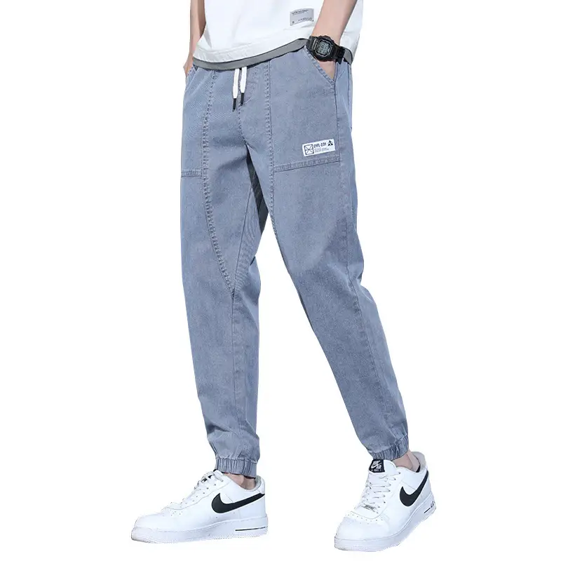 Men Slim Fit Cropped Jeans Spring Autumn Loose - Image 8