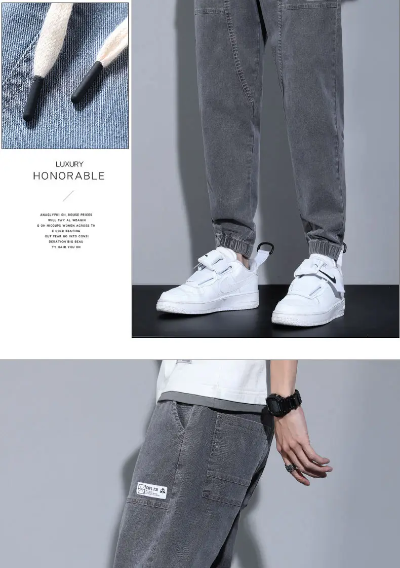 Men Slim Fit Cropped Jeans Spring Autumn Loose — feature 11