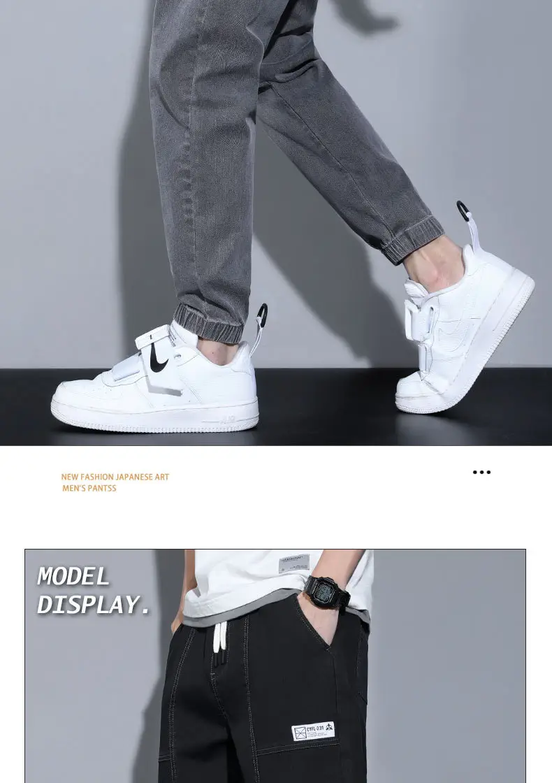 Men Slim Fit Cropped Jeans Spring Autumn Loose — feature 12
