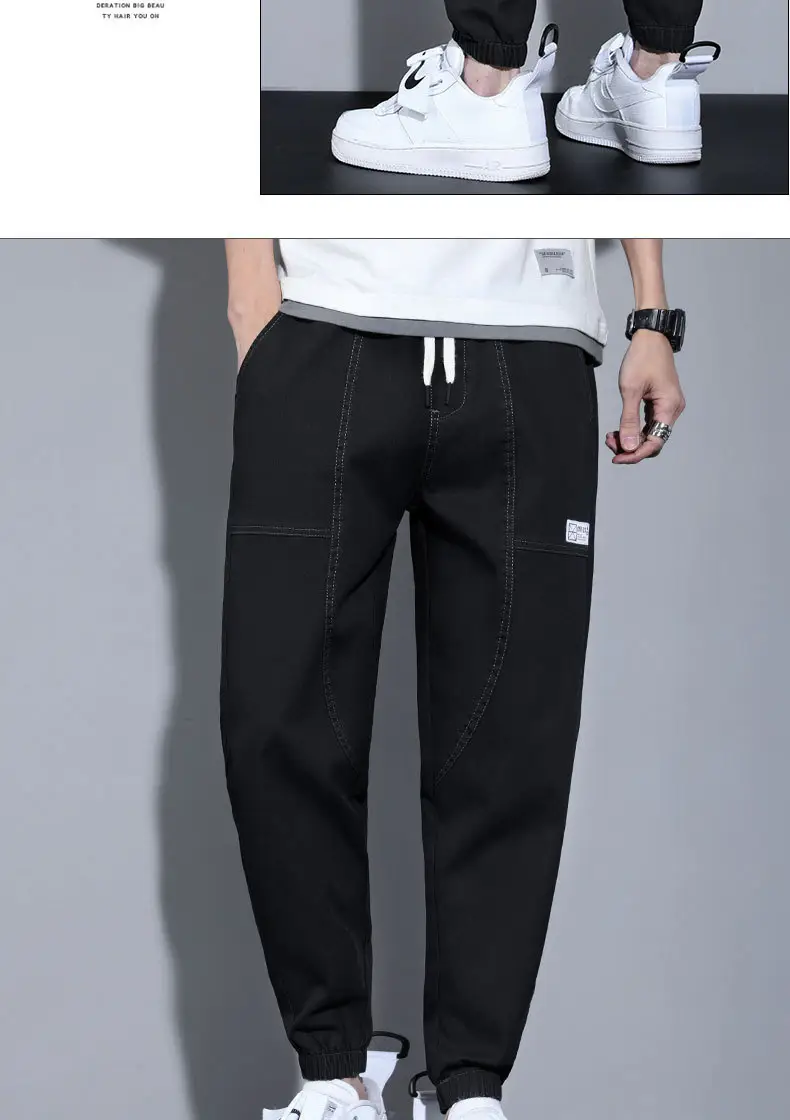 Men Slim Fit Cropped Jeans Spring Autumn Loose — feature 14