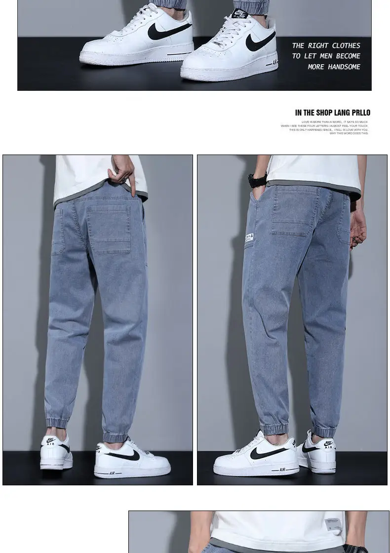 Men Slim Fit Cropped Jeans Spring Autumn Loose — feature 16