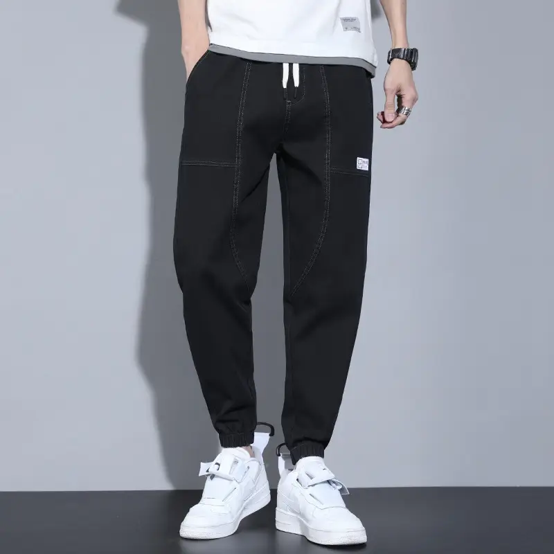 Men Slim Fit Cropped Jeans Spring Autumn Loose - Image 2