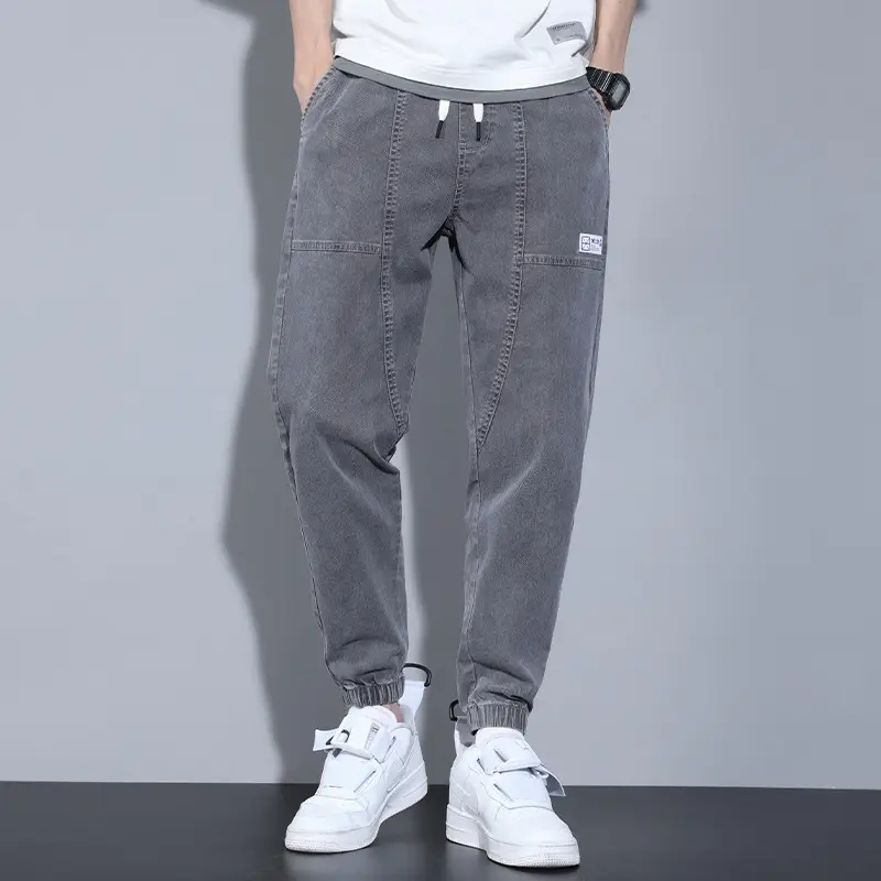 Men Slim Fit Cropped Jeans Spring Autumn Loose - Image 3