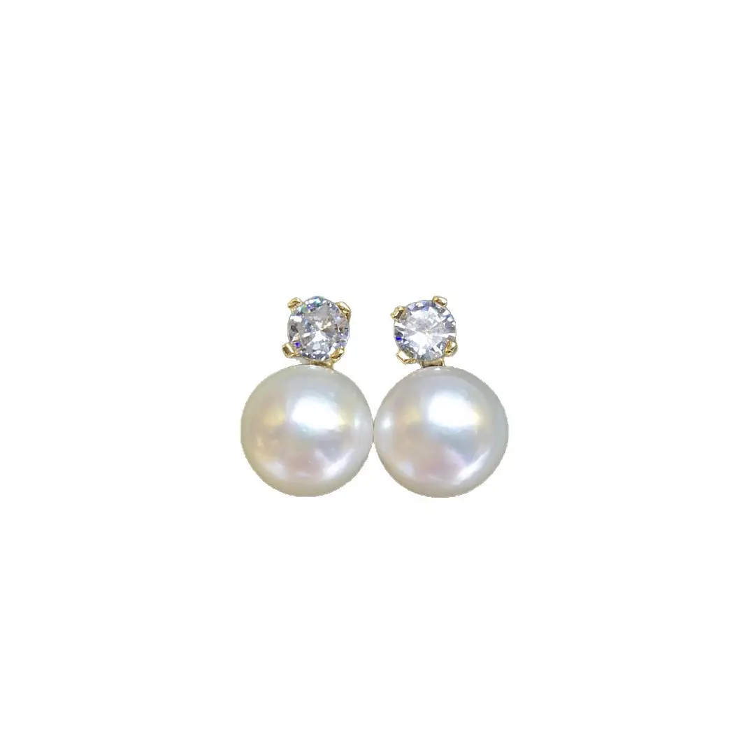 Natural Freshwater Pearl Earrings 9.5mm Large Point - Image 8