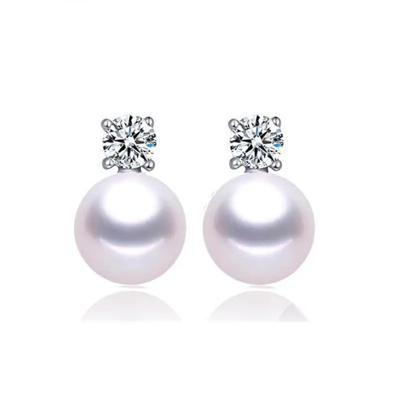 Natural Freshwater Pearl Earrings 9.5mm Large Point — feature 2