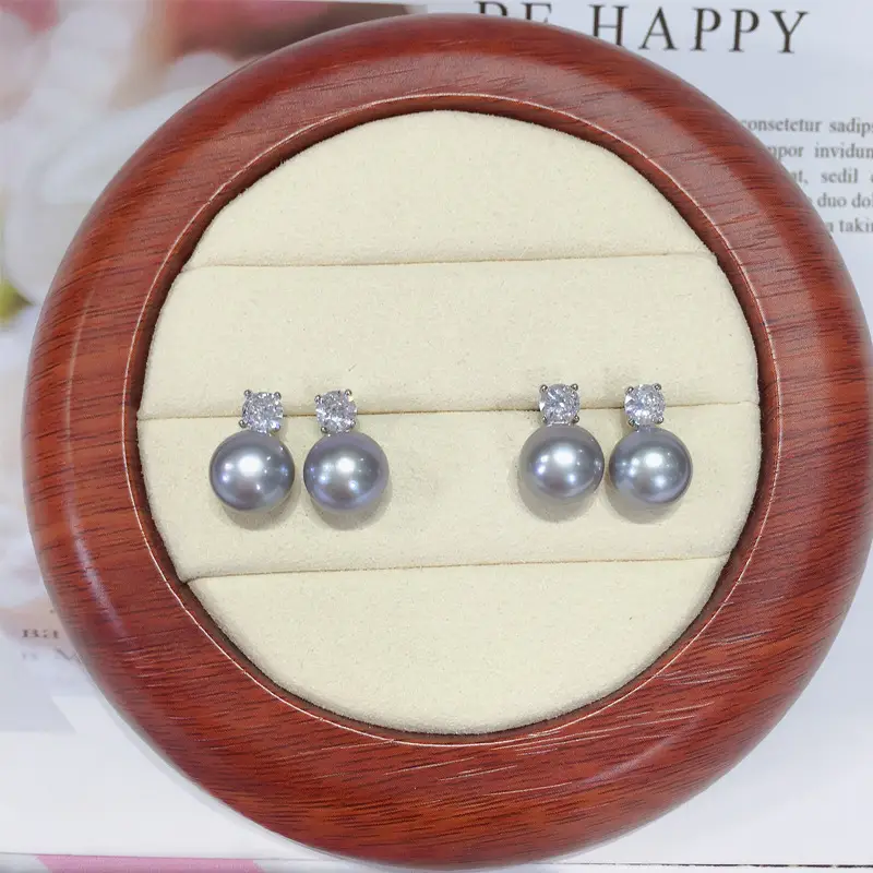 Natural Freshwater Pearl Earrings 9.5mm Large Point — feature 7