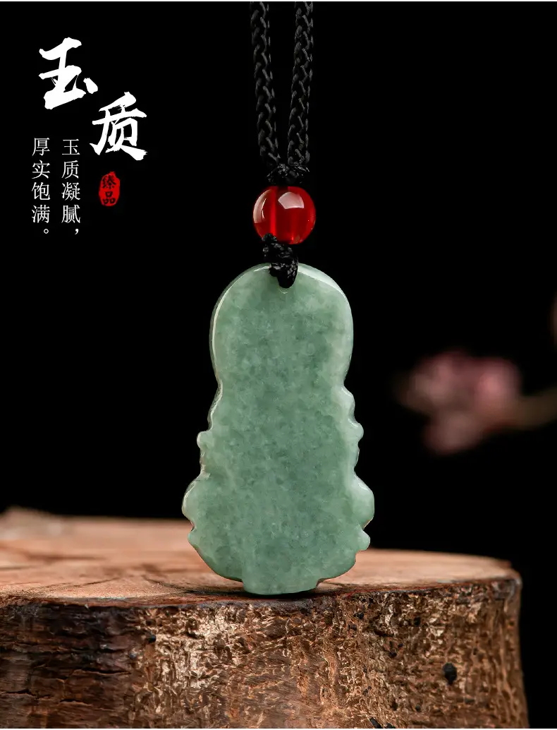 Natural Green Jade Guanyin Pendant for Men Women — feature 6