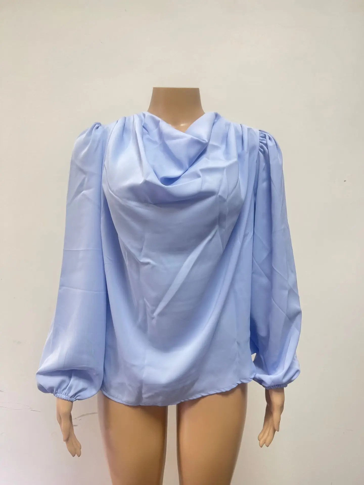 White Chiffon Long Sleeve V-Neck Top for Women — feature 25