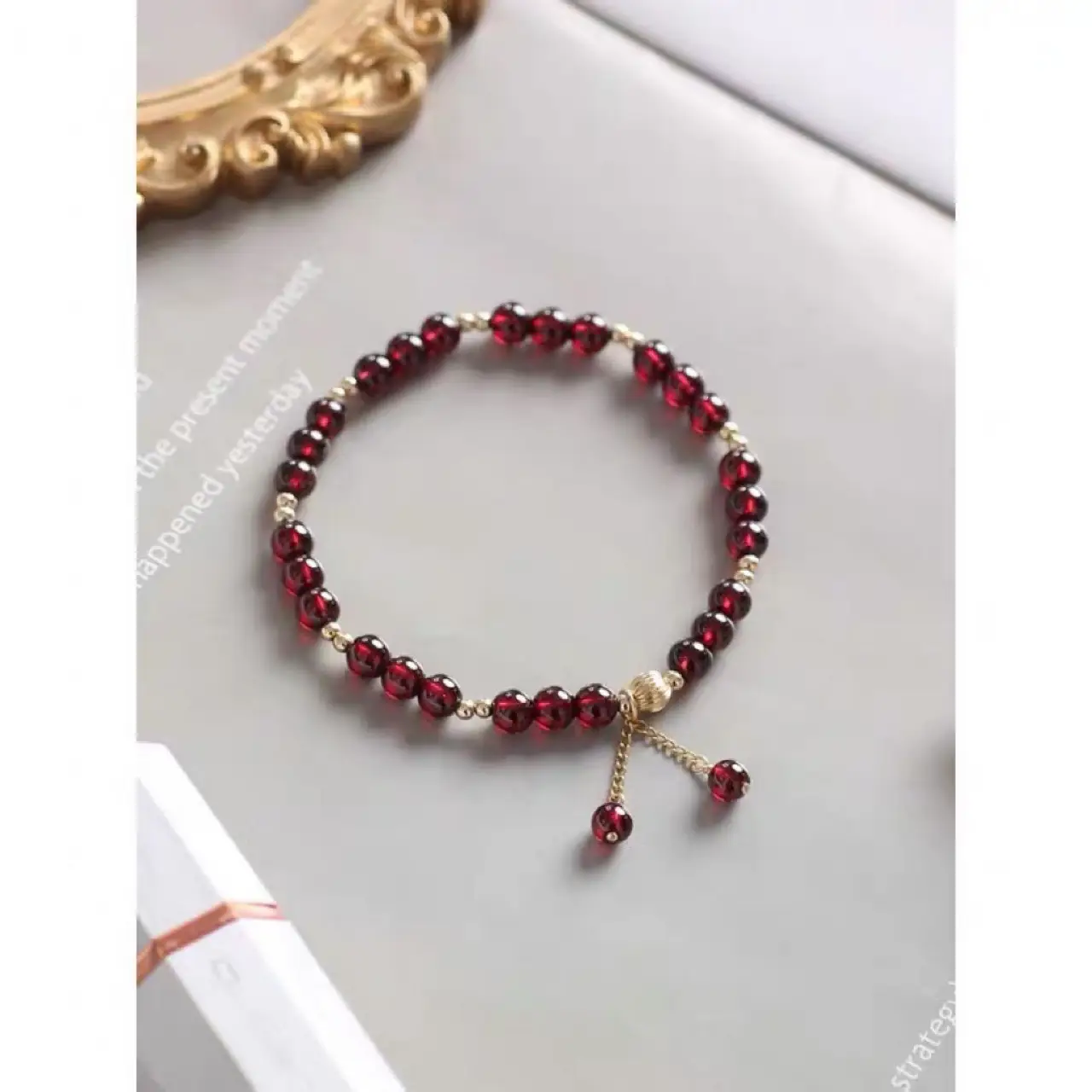 Natural Crystal Red Garnet Bracelet for Women - Image 4