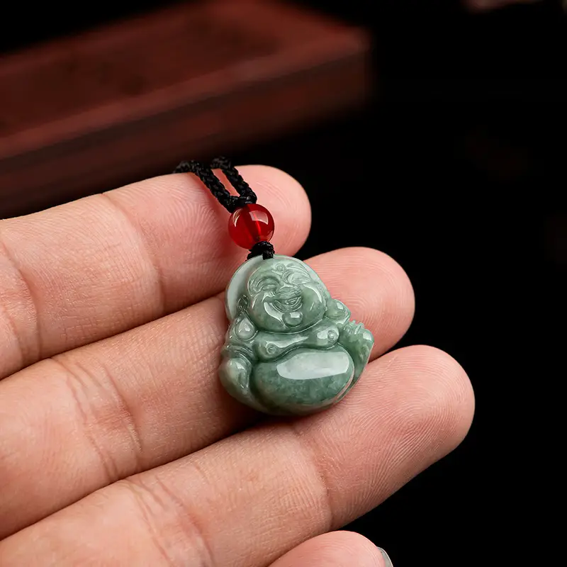 Natural Jade Buddha Pendant Necklace for Men Women