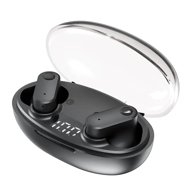 Wireless Bluetooth 5.3 Earphones Space Capsule Bean Style Black - Image 2