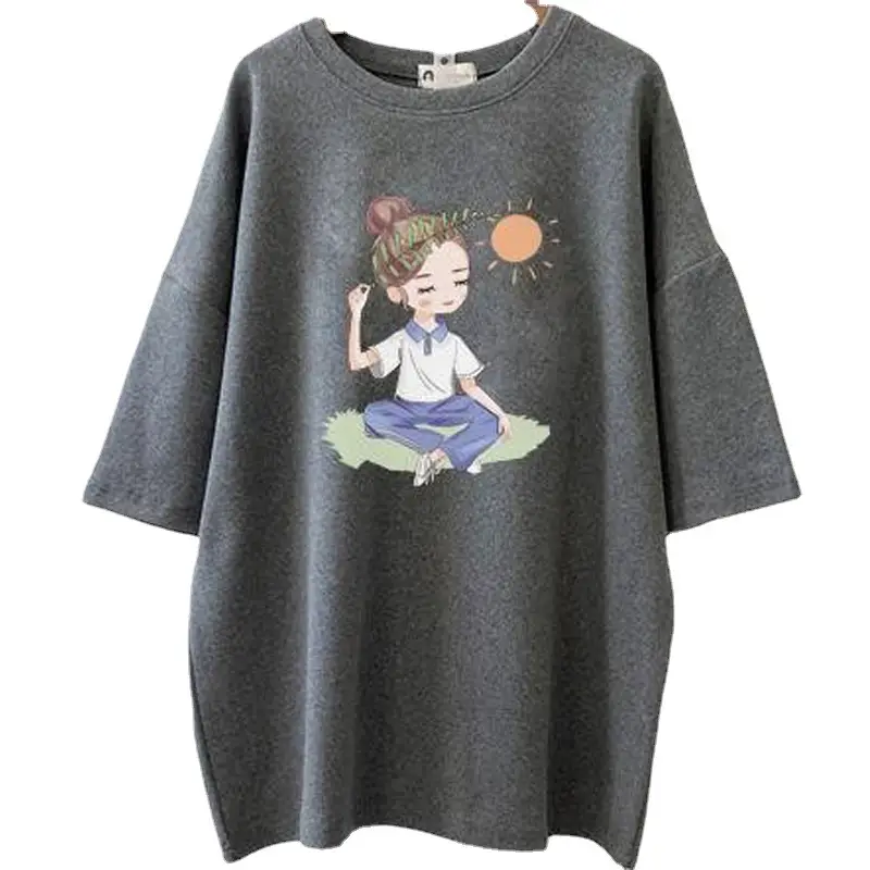 Pregnant Women T-Shirt Loose Fit Black 2022 - Image 29