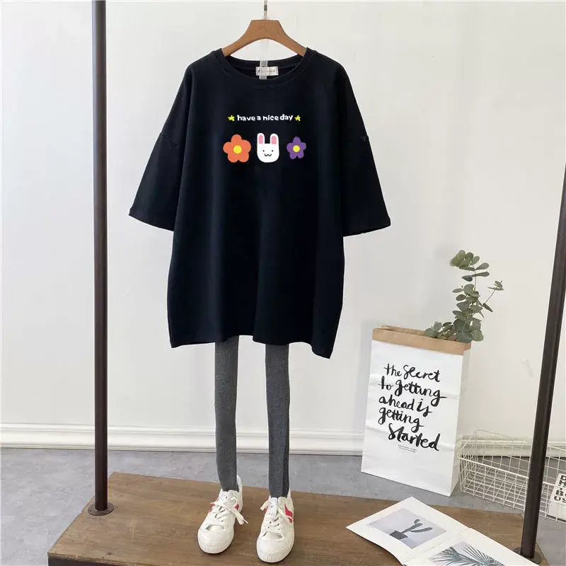Pregnant Women T-Shirt Loose Fit Black 2022 — feature 11
