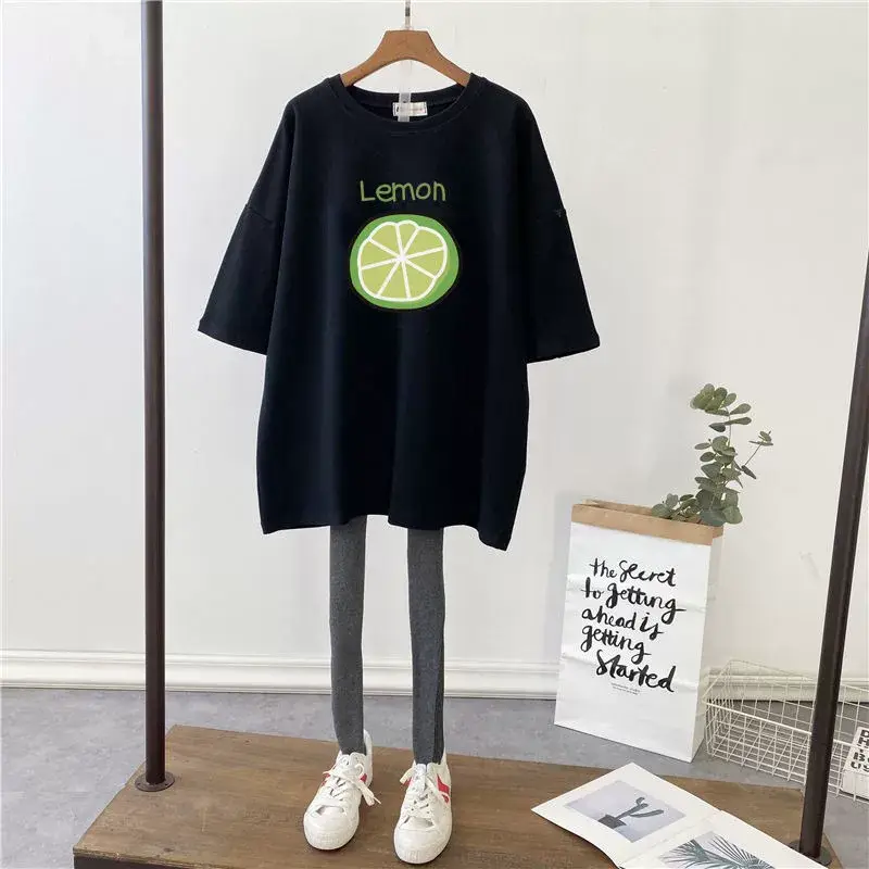 Pregnant Women T-Shirt Loose Fit Black 2022 — feature 16