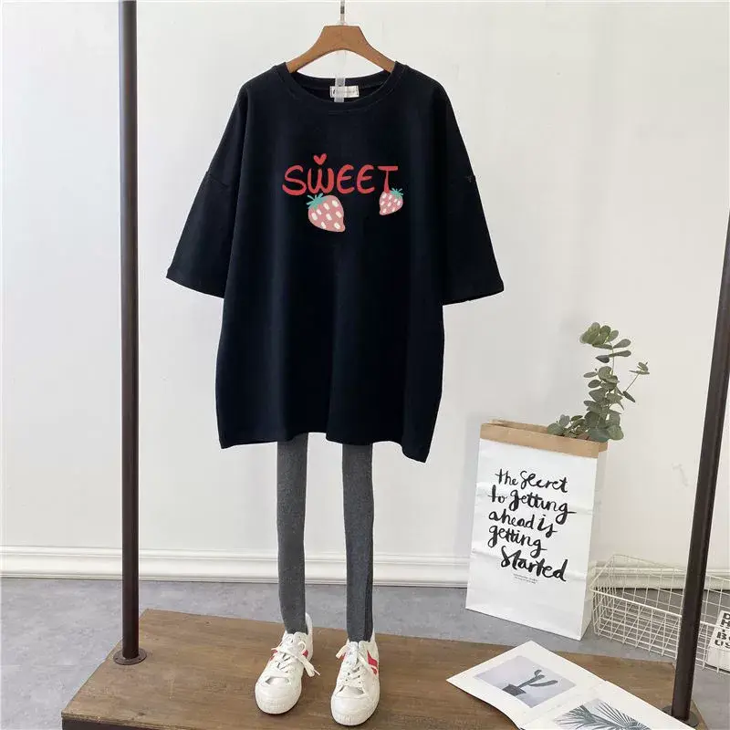 Pregnant Women T-Shirt Loose Fit Black 2022 — feature 21