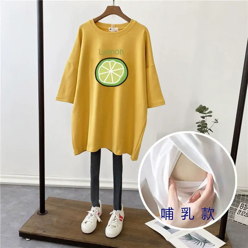 Pregnant Women T-Shirt Loose Fit Black 2022 — feature 4