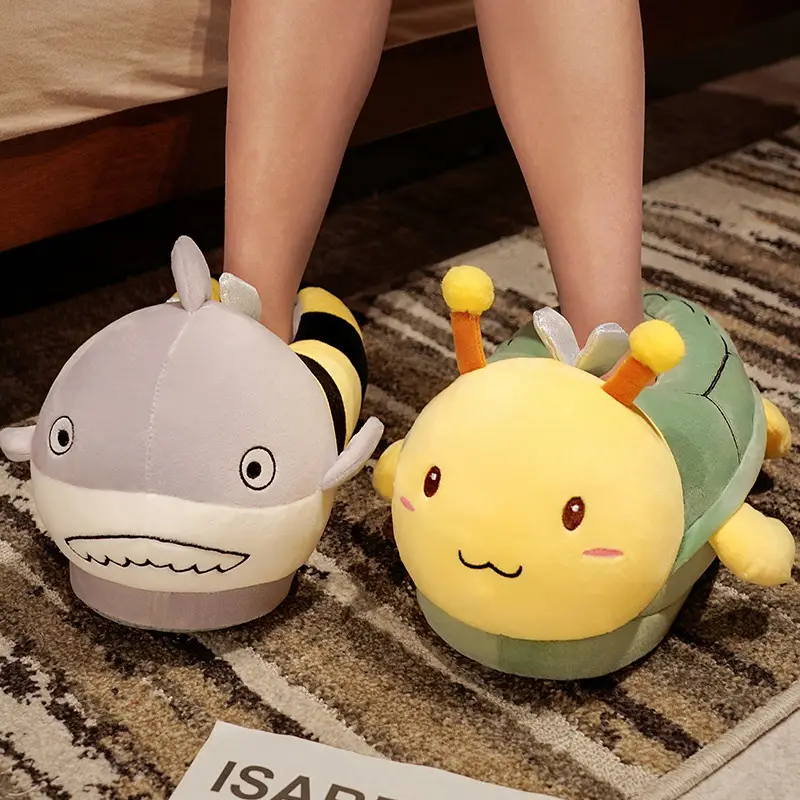 Creative Strawberry Bear Cotton Shoes Fun Turtle Honey Kuso Home Cotton Slippers Indoor Warm Thickened Slippers Couple Winter - Image 3