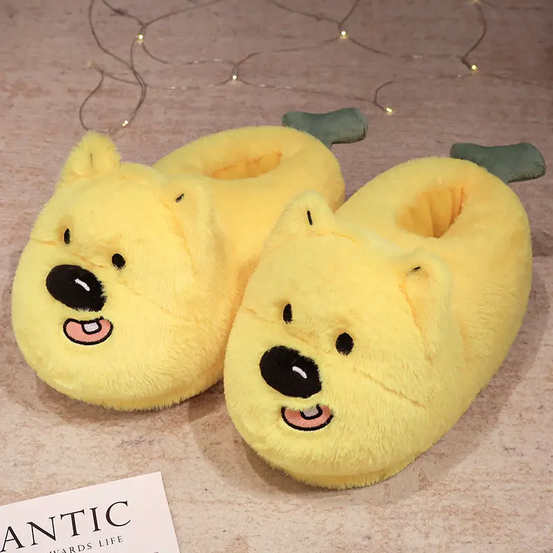 Creative Strawberry Bear Cotton Shoes Fun Turtle Honey Kuso Home Cotton Slippers Indoor Warm Thickened Slippers Couple Winter - Image 10