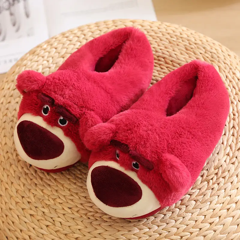 Creative Strawberry Bear Cotton Shoes Fun Turtle Honey Kuso Home Cotton Slippers Indoor Warm Thickened Slippers Couple Winter - Image 5