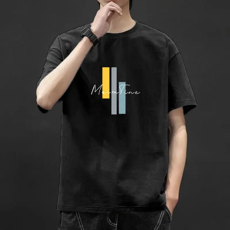 Men's White Work Graphic T-Shirt Short Sleeve Loose Fit - Image 2