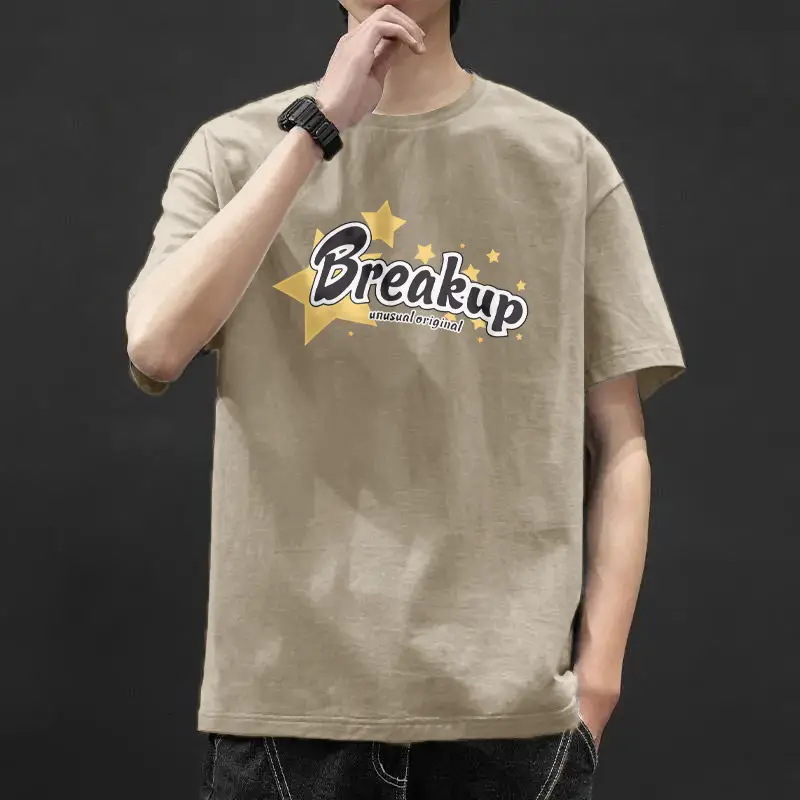 Men's White Work Graphic T-Shirt Short Sleeve Loose Fit - Image 7
