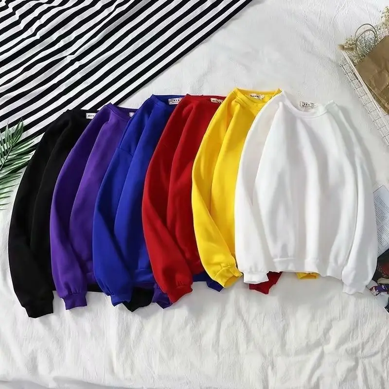 Men's Yellow Round Neck Sweatshirt Long Sleeve Winter - Image 10