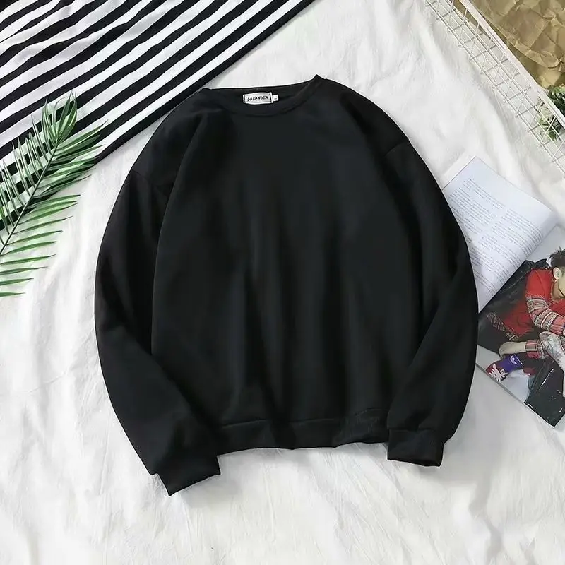 Men's Yellow Round Neck Sweatshirt Long Sleeve Winter - Image 13