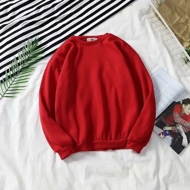 Men's Yellow Round Neck Sweatshirt Long Sleeve Winter - Image 15