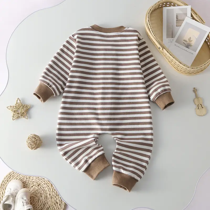 Newborn Baby Striped All-in-One Suit Spring Autumn - Image 5