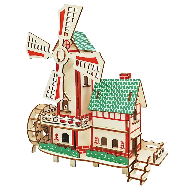Wooden 3D Educational Toy Cottage for Kids - Image 16
