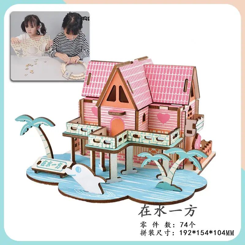 Wooden 3D Educational Toy Cottage for Kids - Image 10